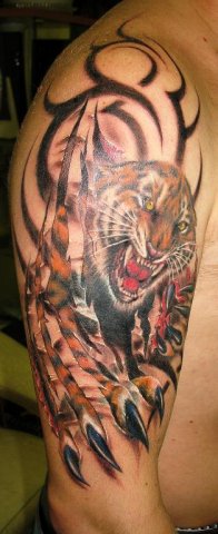 Фото и  значения татуировки Тигр. X_9150d10f